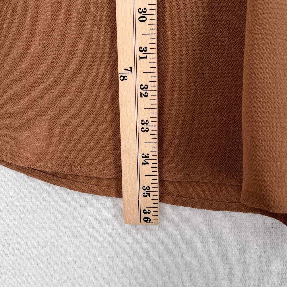 SABO SKIRT Mini Dress Women XS Brown Wrap Long Sleeve Smocked Waist Pull on - Picture 15 of 16